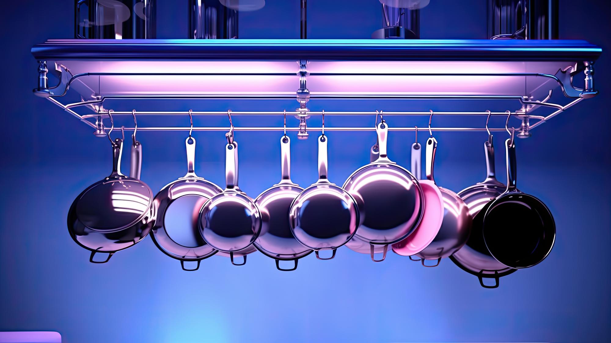 Studio kitchen with futuristic utensils